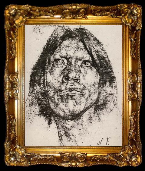 framed  Nikolay Fechin Head portrait, ta009-2